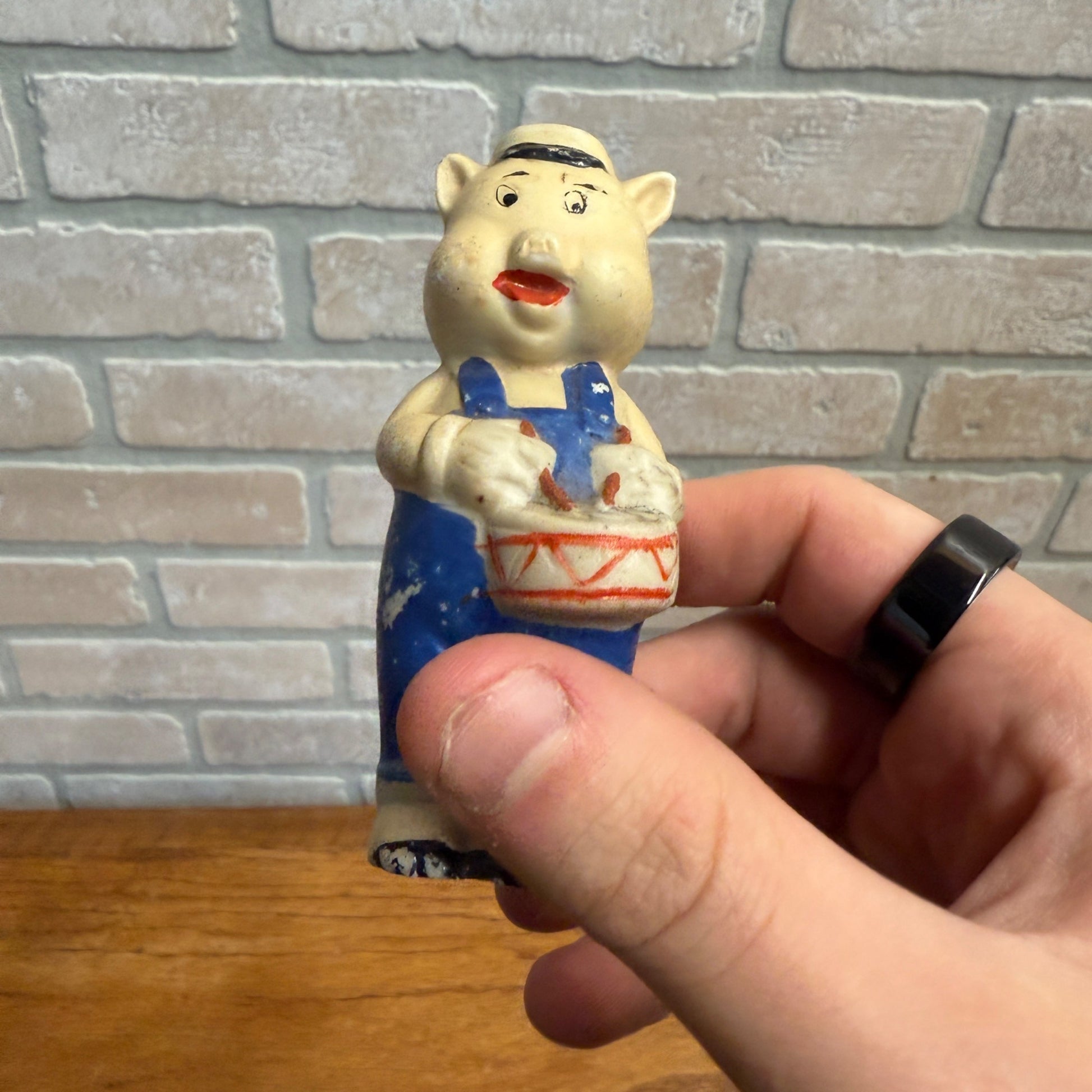 Vintage 1930s Bisque Japan Lot (3) Walt Disney Three Little Pigs Figures