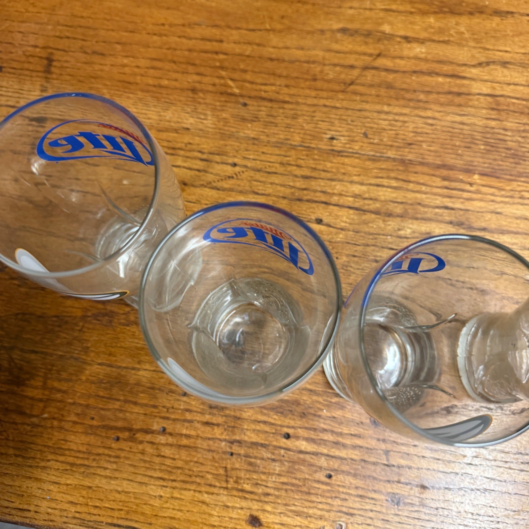 (4) Miller Lite Beer Green Bay Packers Football Pilsner Glasses Tumblers Beer Mugs