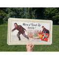 Vintage 1949 7UP Seven-Up Soda Sign Self Framing Family Winter Scene Advertising Cardstock