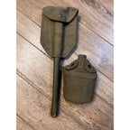 Vintage WWII Era Folding Entrenching Shovel US & Vietnam War Era Army Canteen