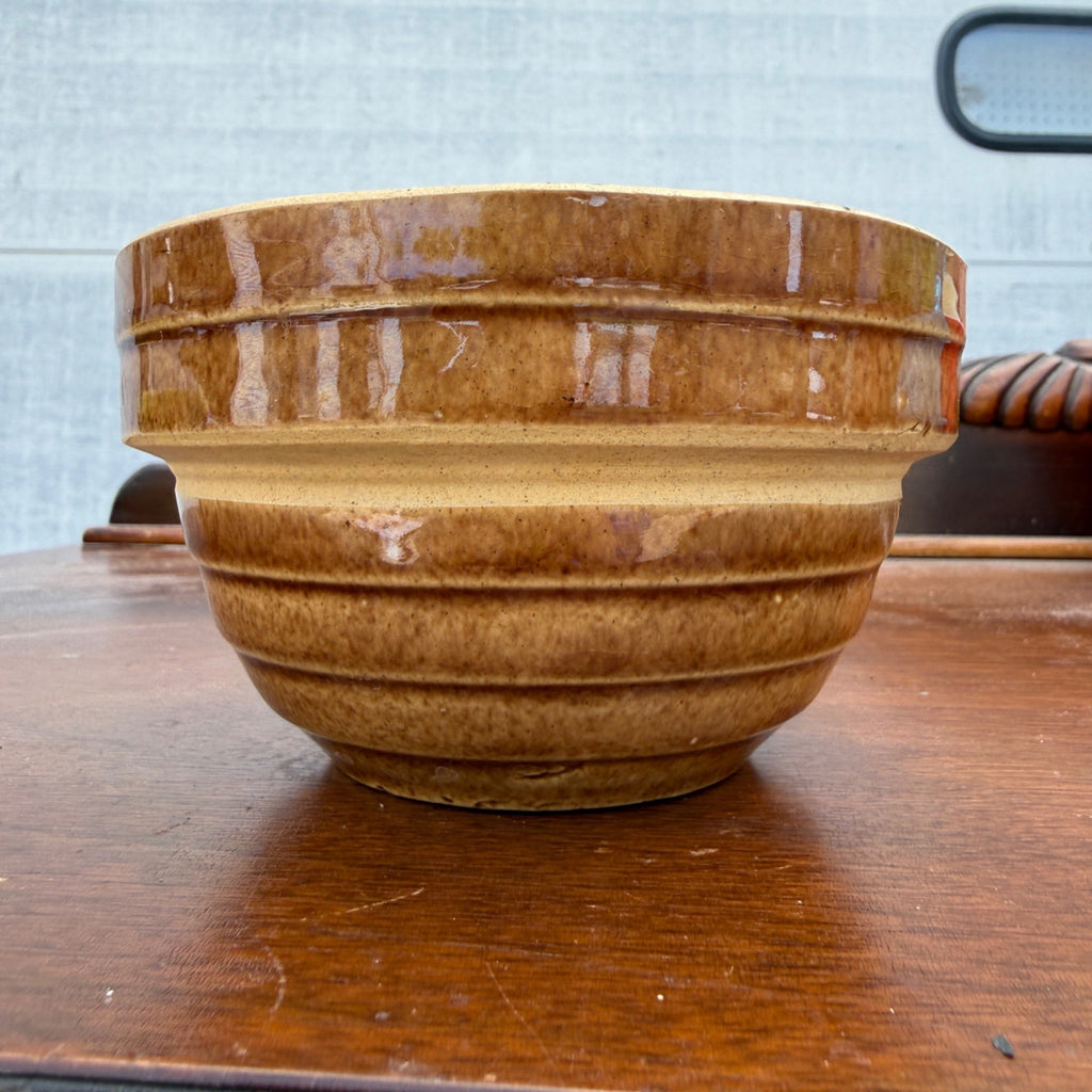 Vintage McCoy Pottery Ribbed Beehive 5" Stoneware Small Mixing Bowl USA 5IN