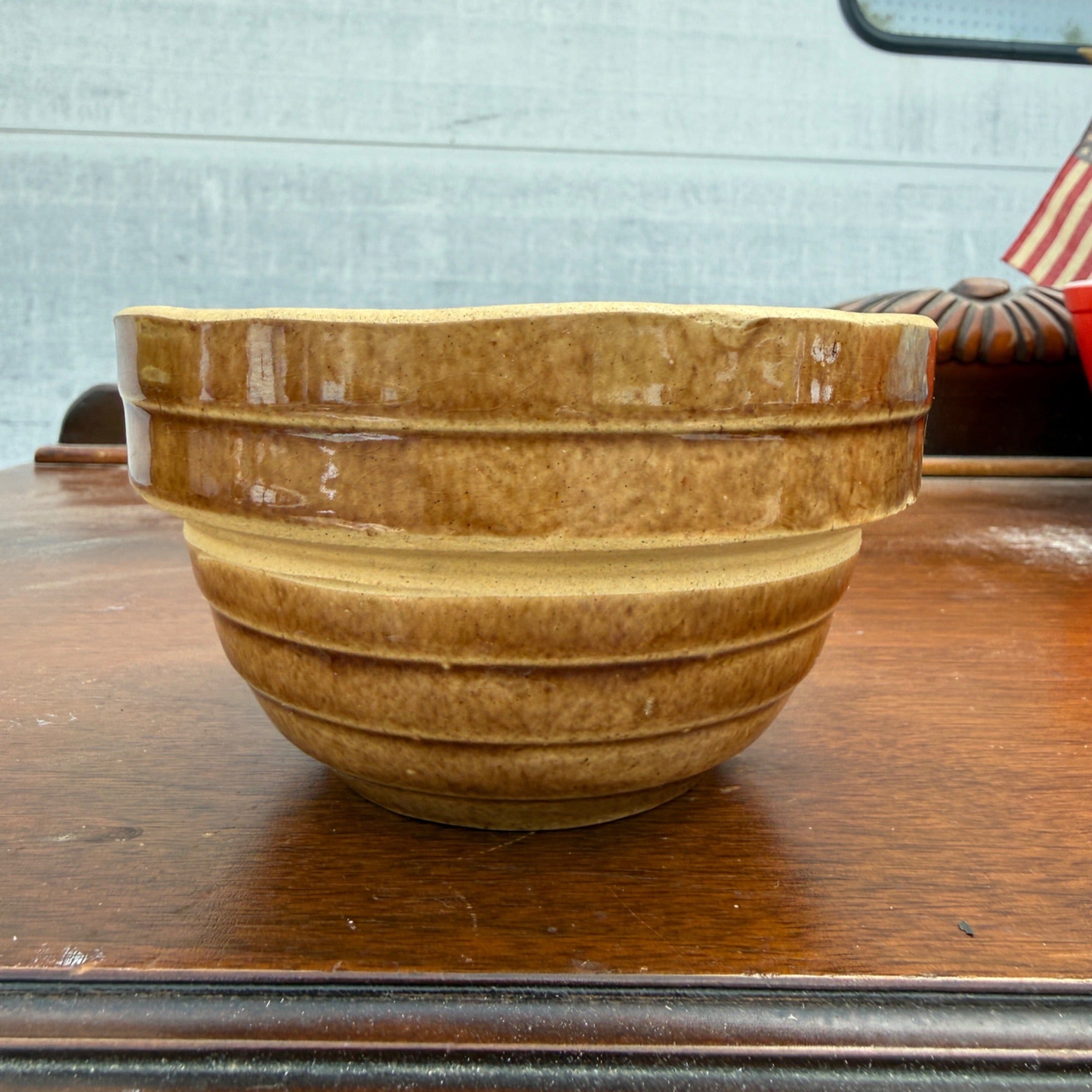 Vintage McCoy Pottery Ribbed Beehive 5" Stoneware Small Mixing Bowl USA 5IN