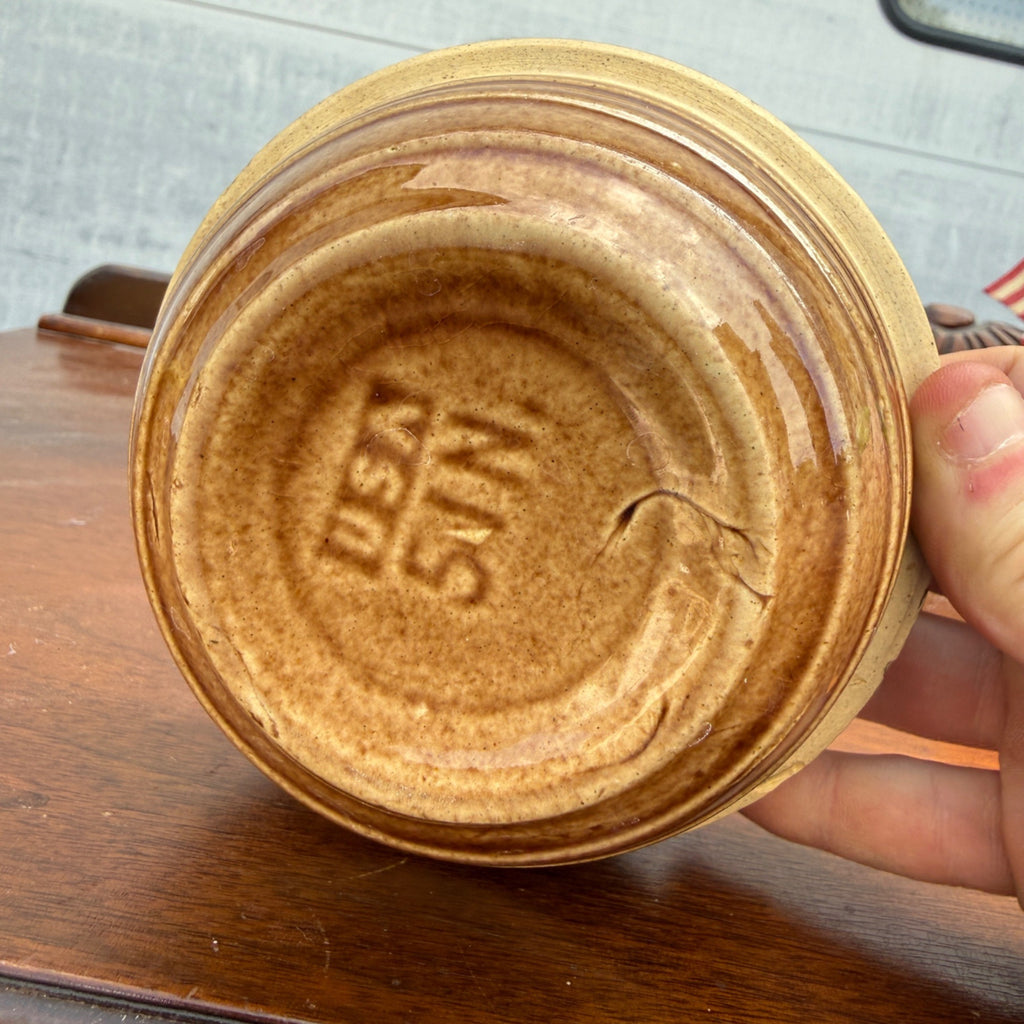 Vintage McCoy Pottery Ribbed Beehive 5" Stoneware Small Mixing Bowl USA 5IN