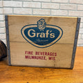 Vintage Clean GRAF'S Fine Beverages Wood Soda Case Crate Milwaukee Wis Root Beer