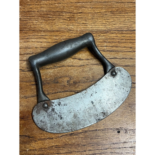 Antique Vintage Cast Steel Handle Food Chopper Knife Farmhouse Kitchen Tool