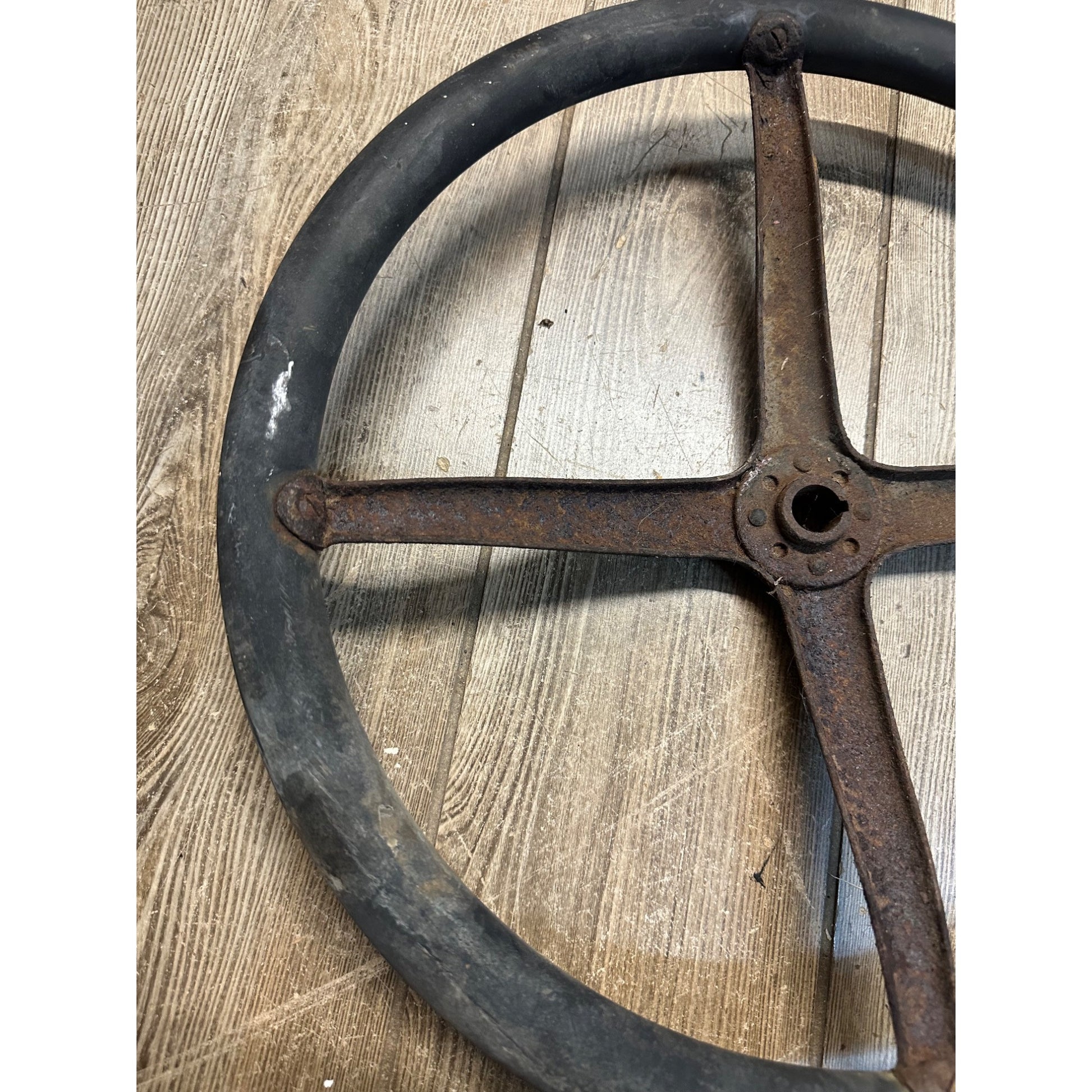 Vintage Ford Model T Automobile Steering Wheel - Rubberized Wheel 17"