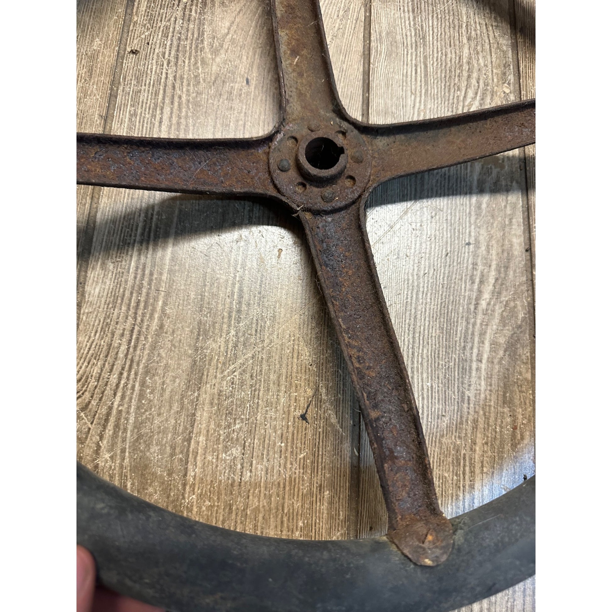 Vintage Ford Model T Automobile Steering Wheel - Rubberized Wheel 17"