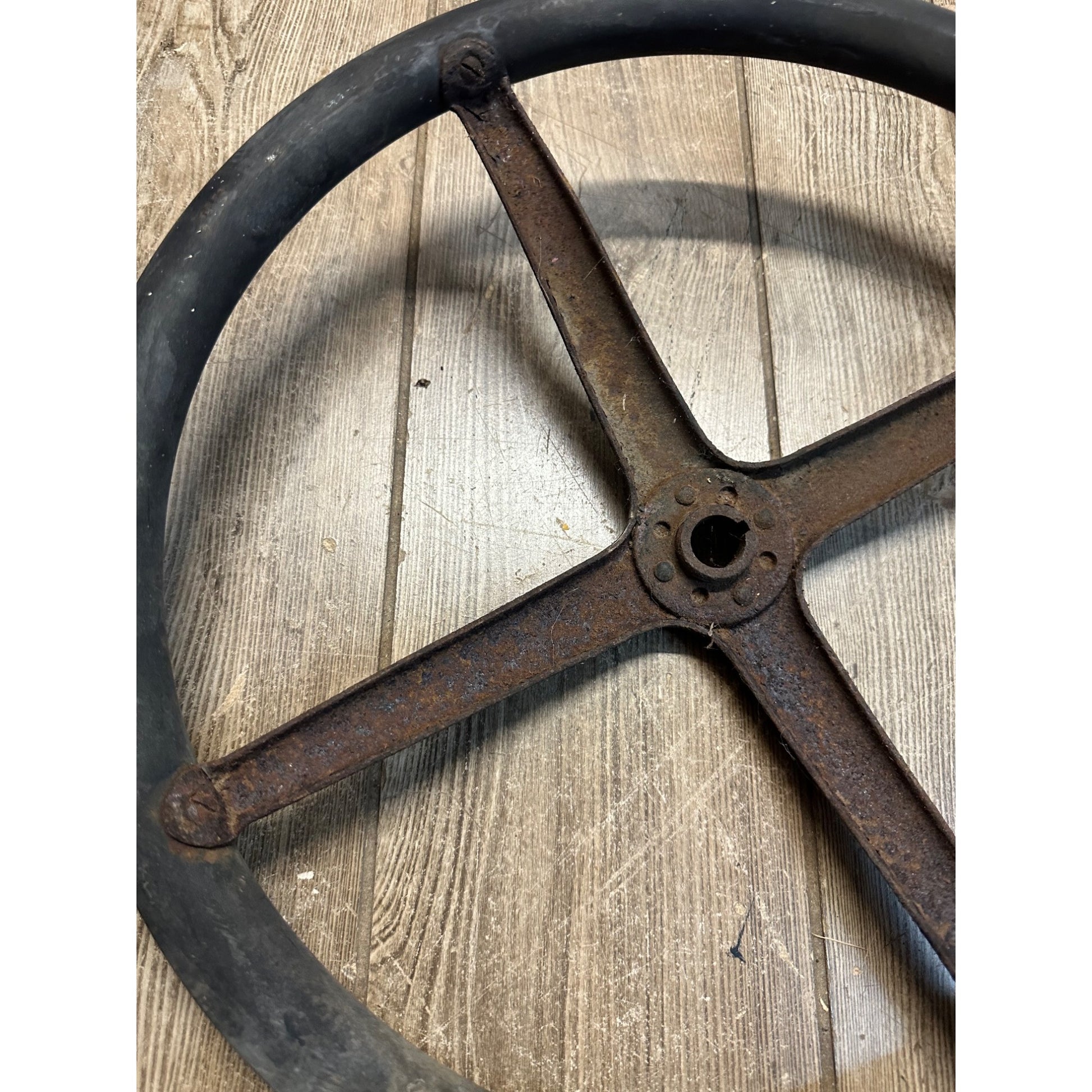 Vintage Ford Model T Automobile Steering Wheel - Rubberized Wheel 17"