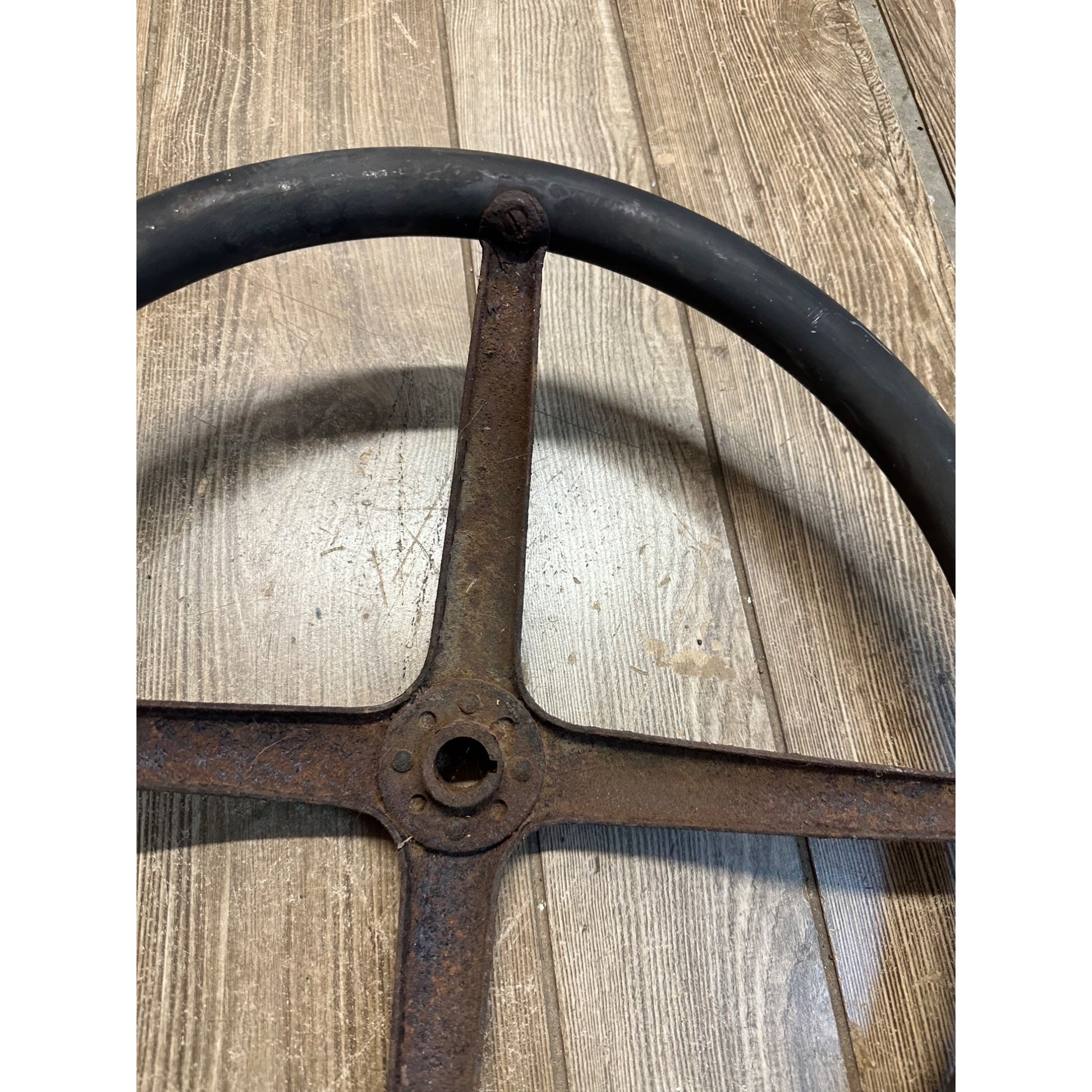 Vintage Ford Model T Automobile Steering Wheel - Rubberized Wheel 17"
