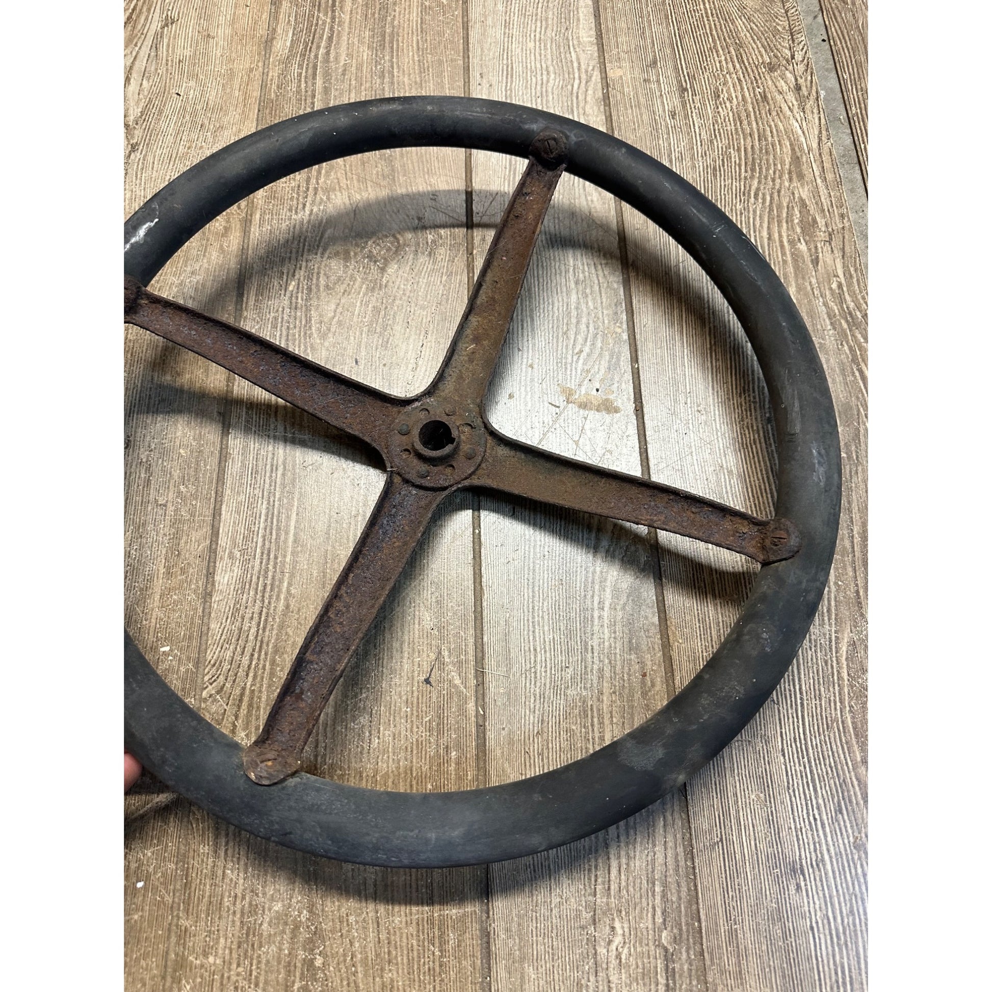 Vintage Ford Model T Automobile Steering Wheel - Rubberized Wheel 17"