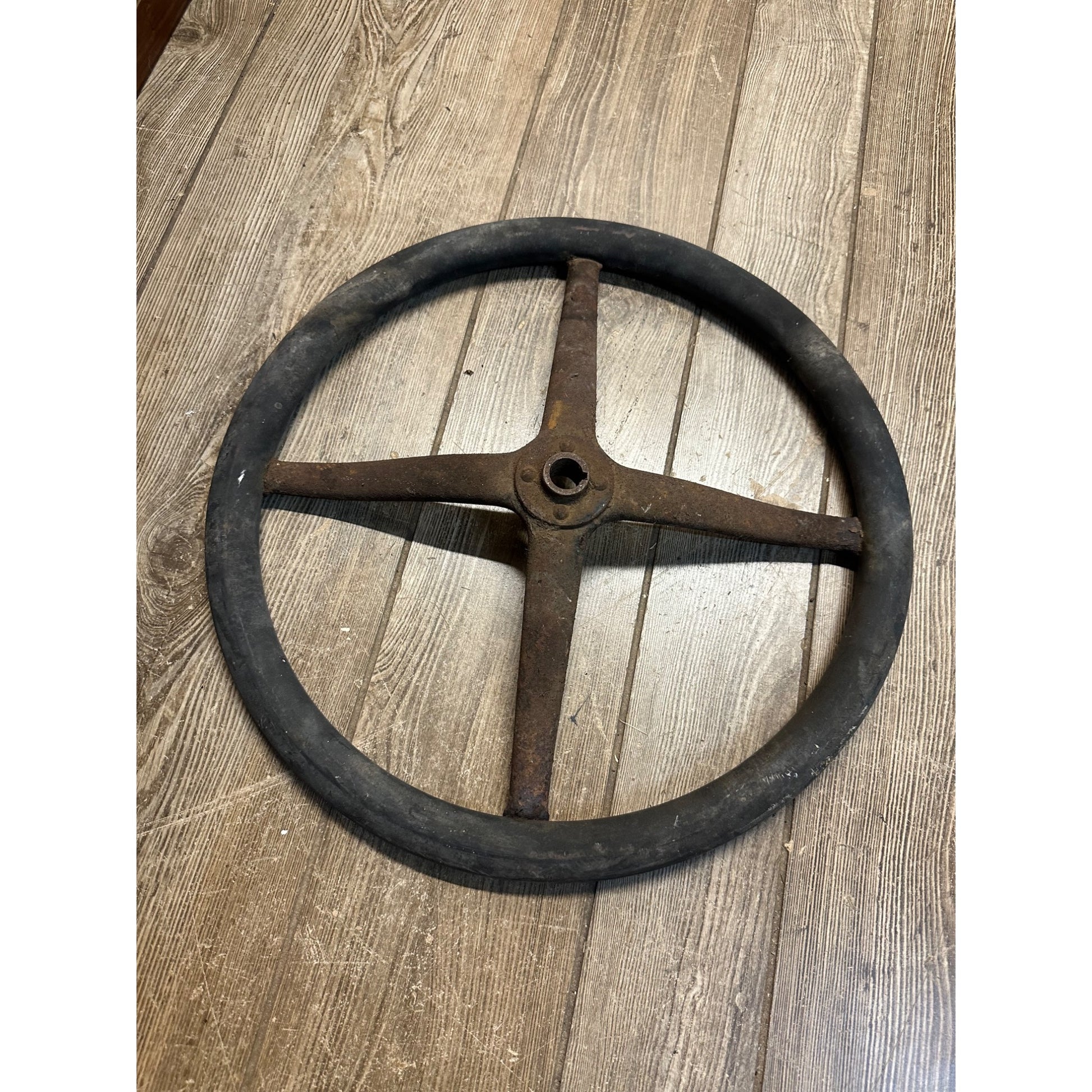 Vintage Ford Model T Automobile Steering Wheel - Rubberized Wheel 17"
