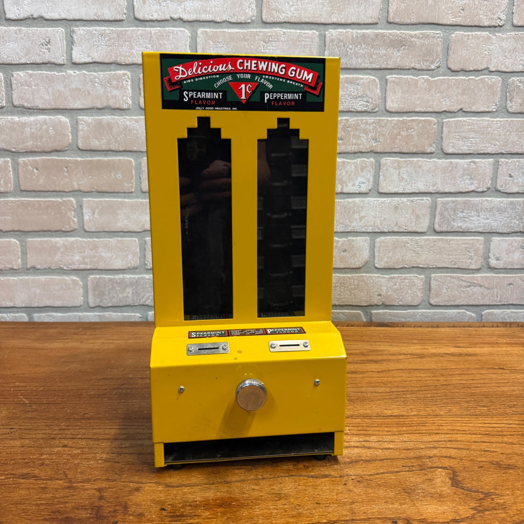 Delicious Chewing Gum Jolly Good Industries Yellow Metal Gum Machine 1cent