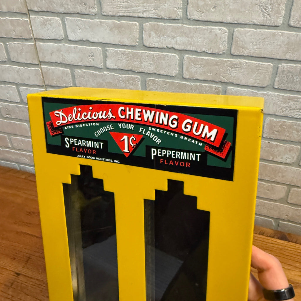 Delicious Chewing Gum Jolly Good Industries Yellow Metal Gum Machine 1cent