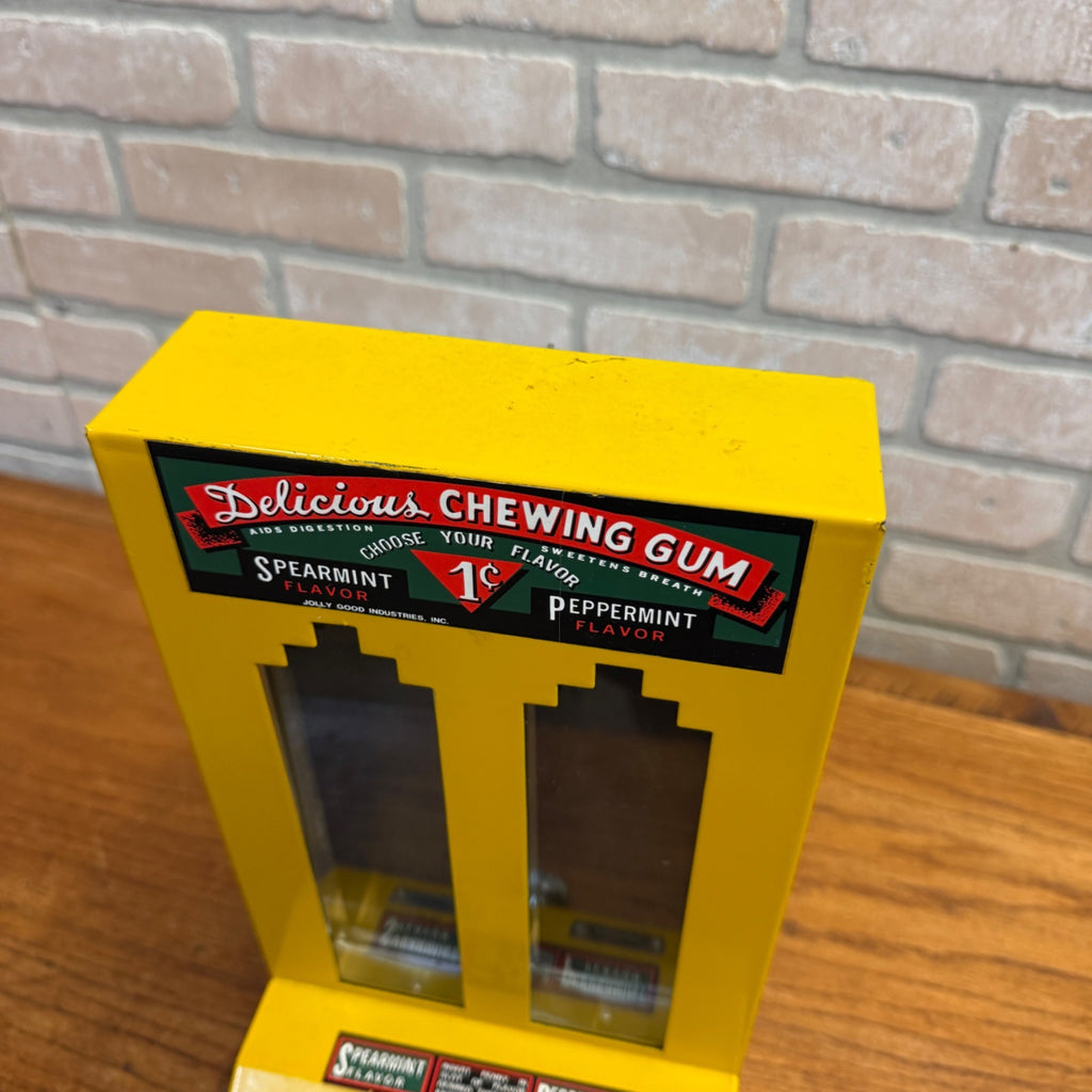 Delicious Chewing Gum Jolly Good Industries Yellow Metal Gum Machine 1cent