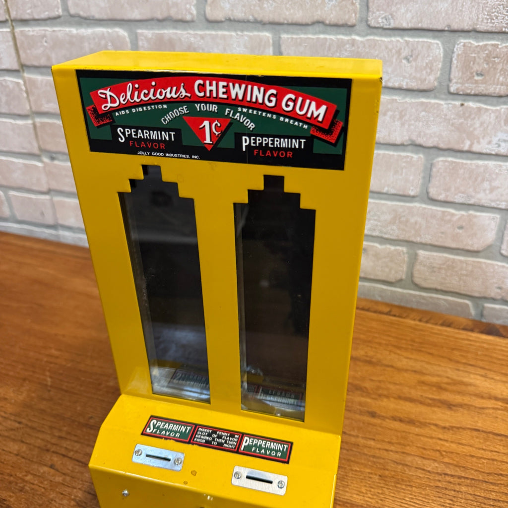 Delicious Chewing Gum Jolly Good Industries Yellow Metal Gum Machine 1cent