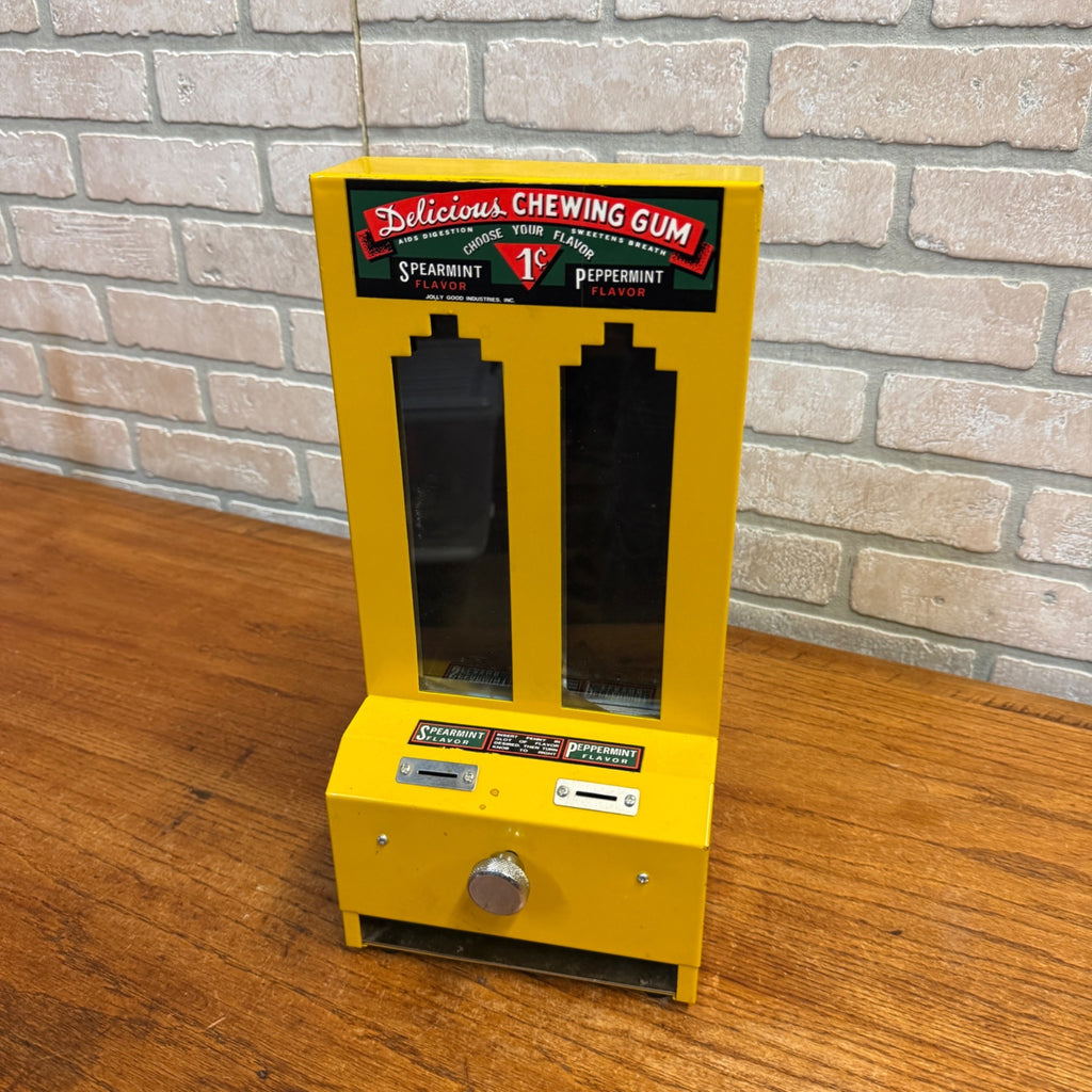 Delicious Chewing Gum Jolly Good Industries Yellow Metal Gum Machine 1cent