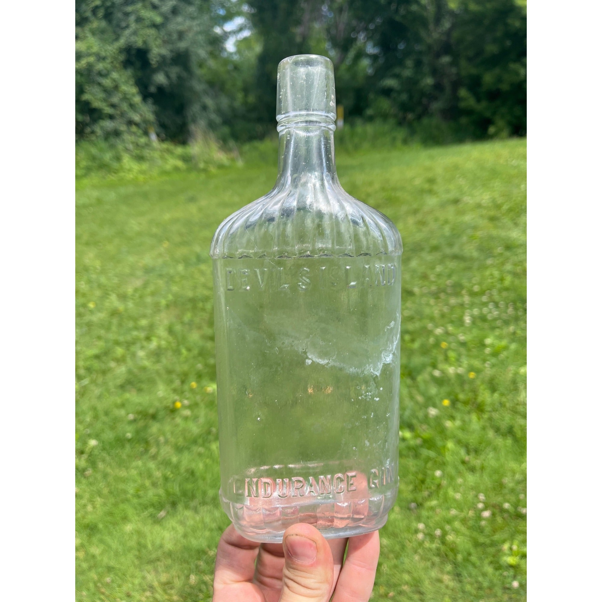 Antique 1890s Devil's Island Endurance Gin Paducah Ky for Sexual Stamina Bottle