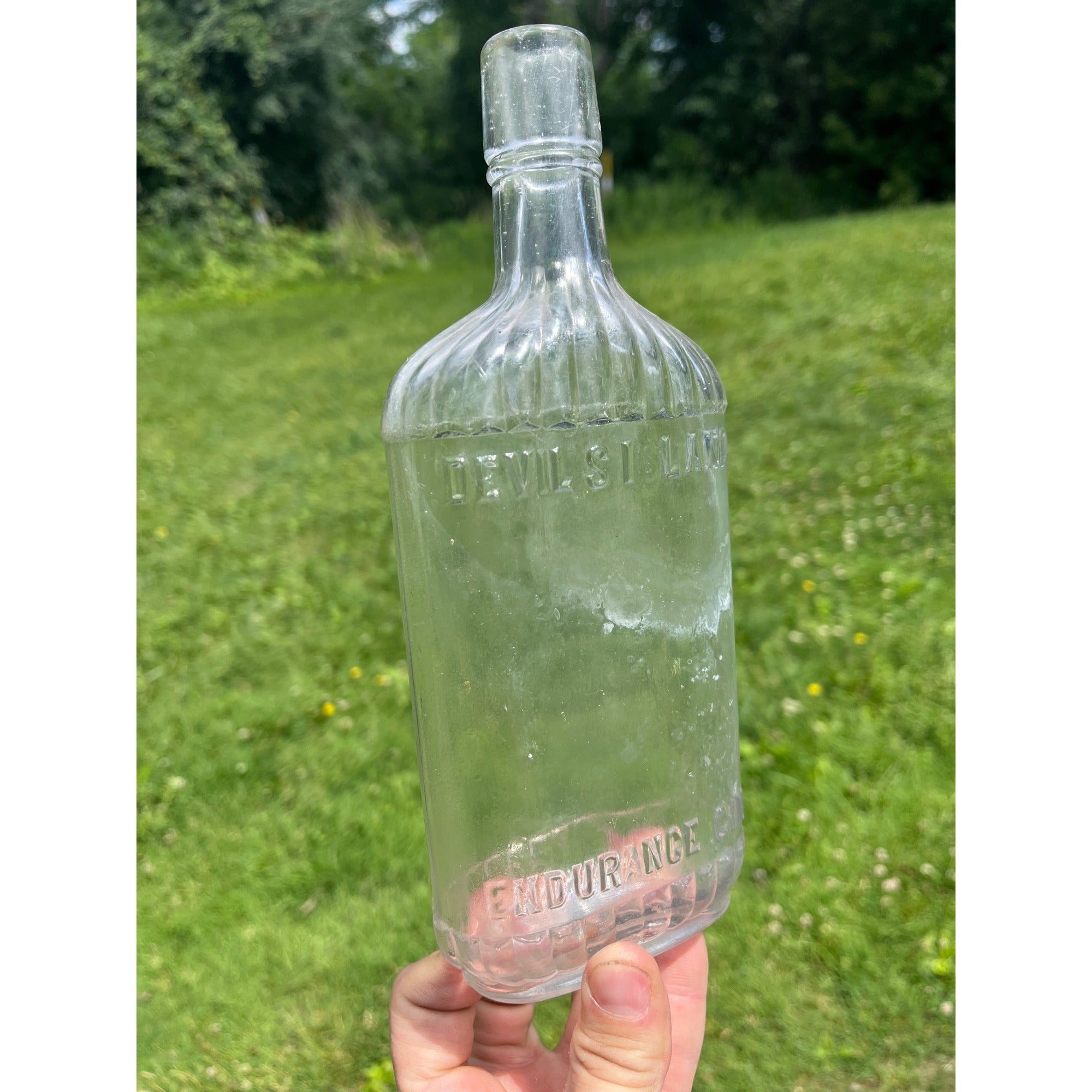 Antique 1890s Devil's Island Endurance Gin Paducah Ky for Sexual Stamina Bottle