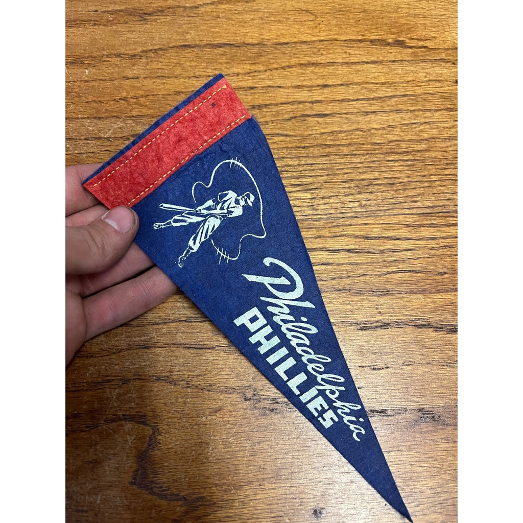 Vintage 1950s Philadelphia Phillies Mini Baseball Felt Pennant 9"