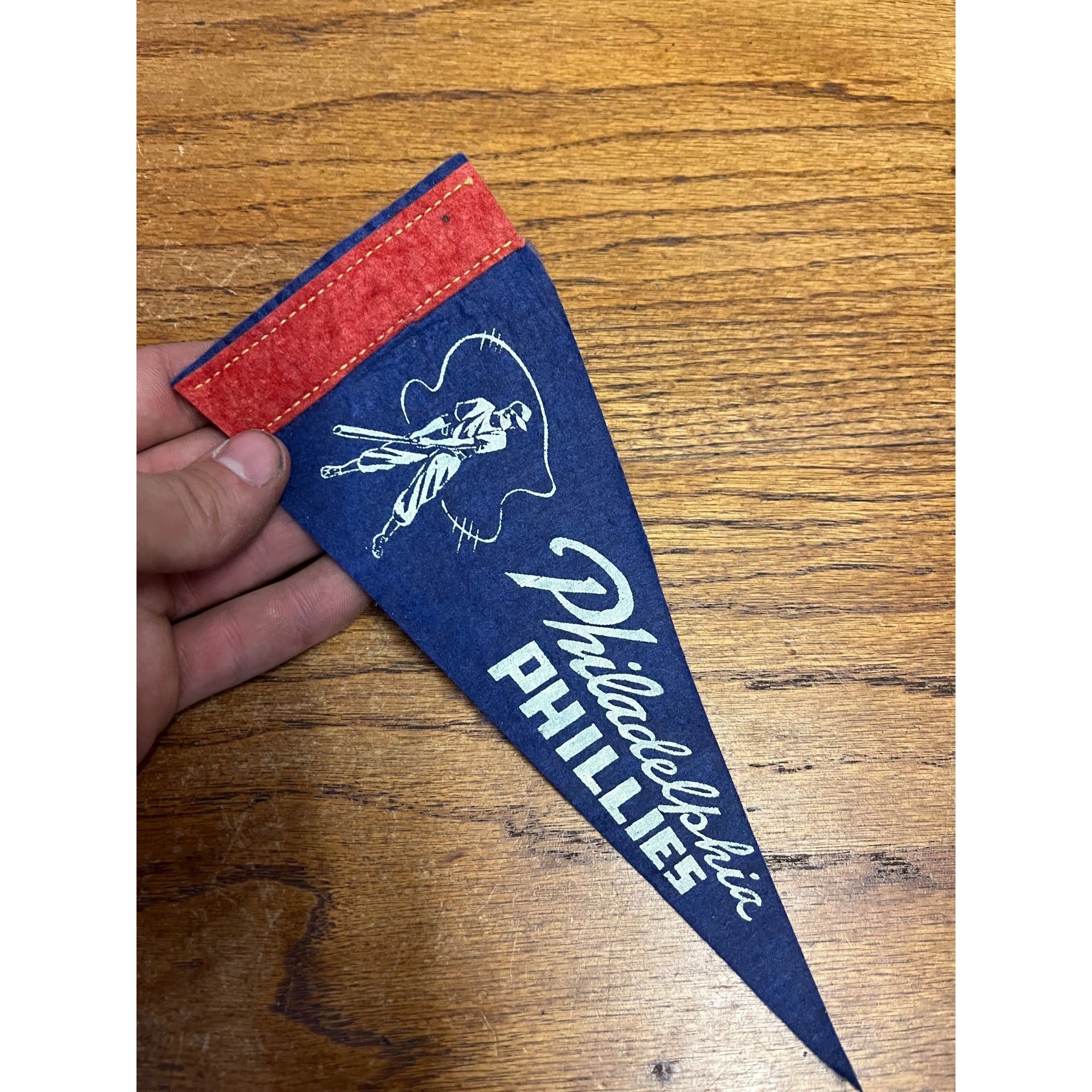 Vintage 1950s Philadelphia Phillies Mini Baseball Felt Pennant 9"