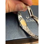 Bulova Petite Women's Silver Tone Watch Thin Bracelet Strap - Parts/Repair