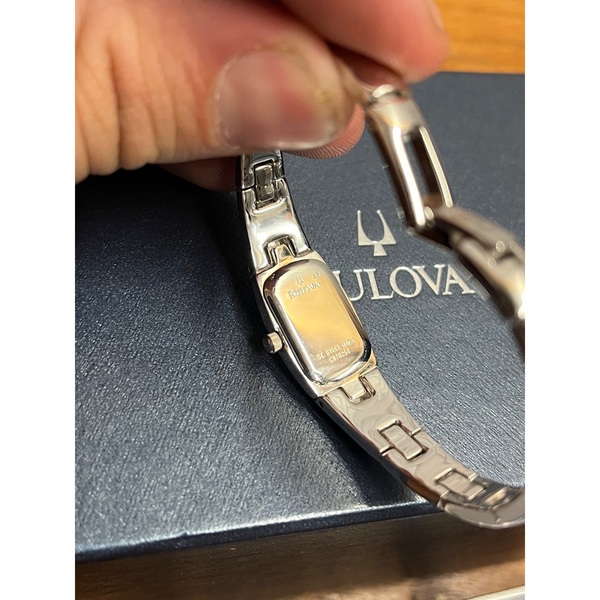 Bulova Petite Women's Silver Tone Watch Thin Bracelet Strap - Parts/Repair