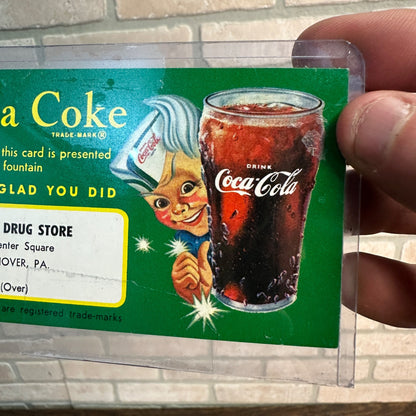 1950S COUPON FOR A FREE COCA-COLA COKE - MYERS DRUG STORE - HANOVER PA