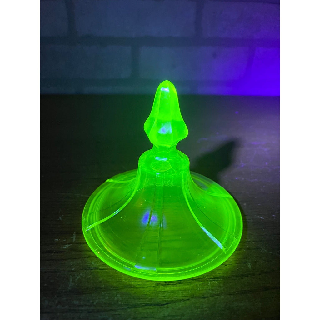 Vintage Fenton Uranium Stretch Glass Candy Dish Jar Replacement Lid