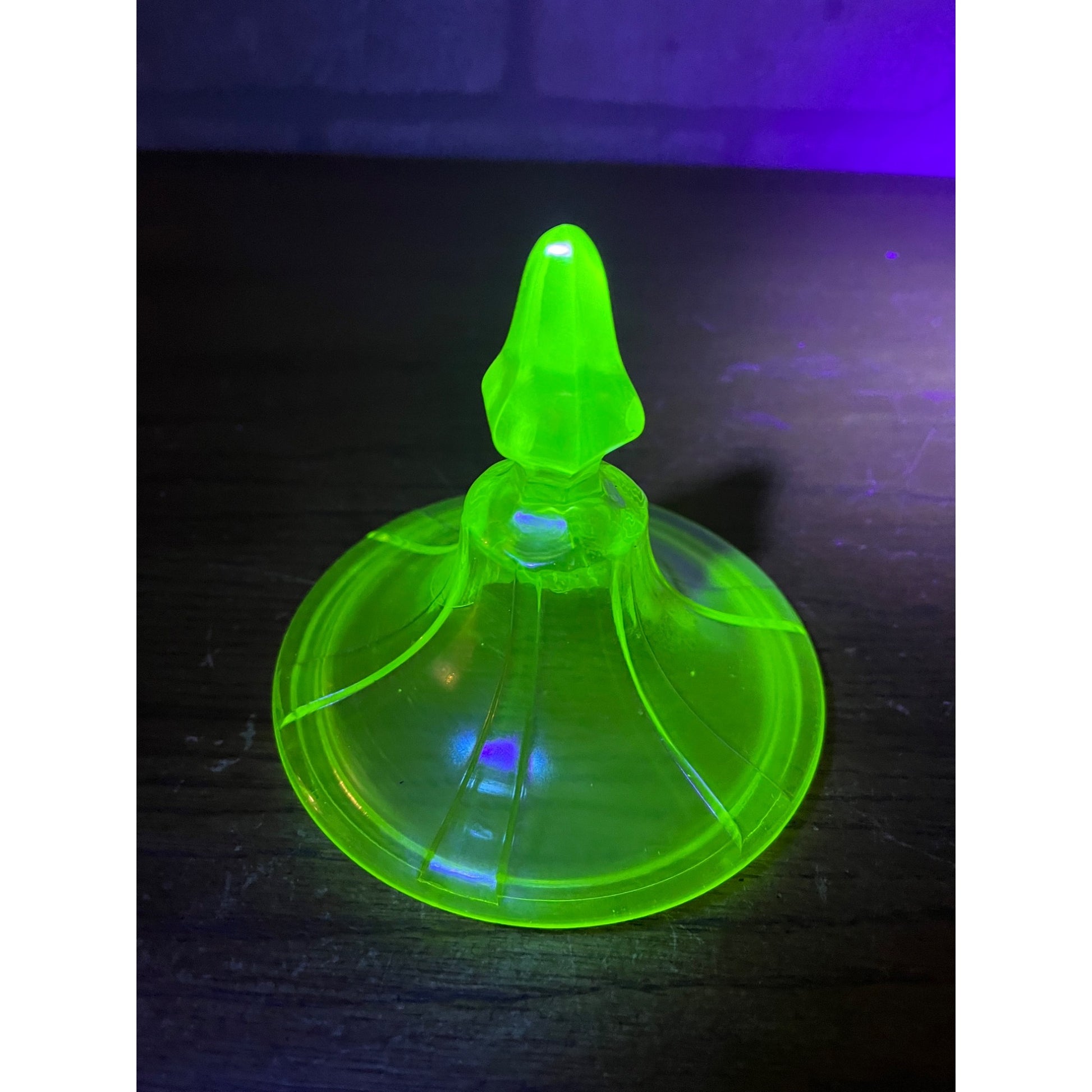 Vintage Fenton Uranium Stretch Glass Candy Dish Jar Replacement Lid