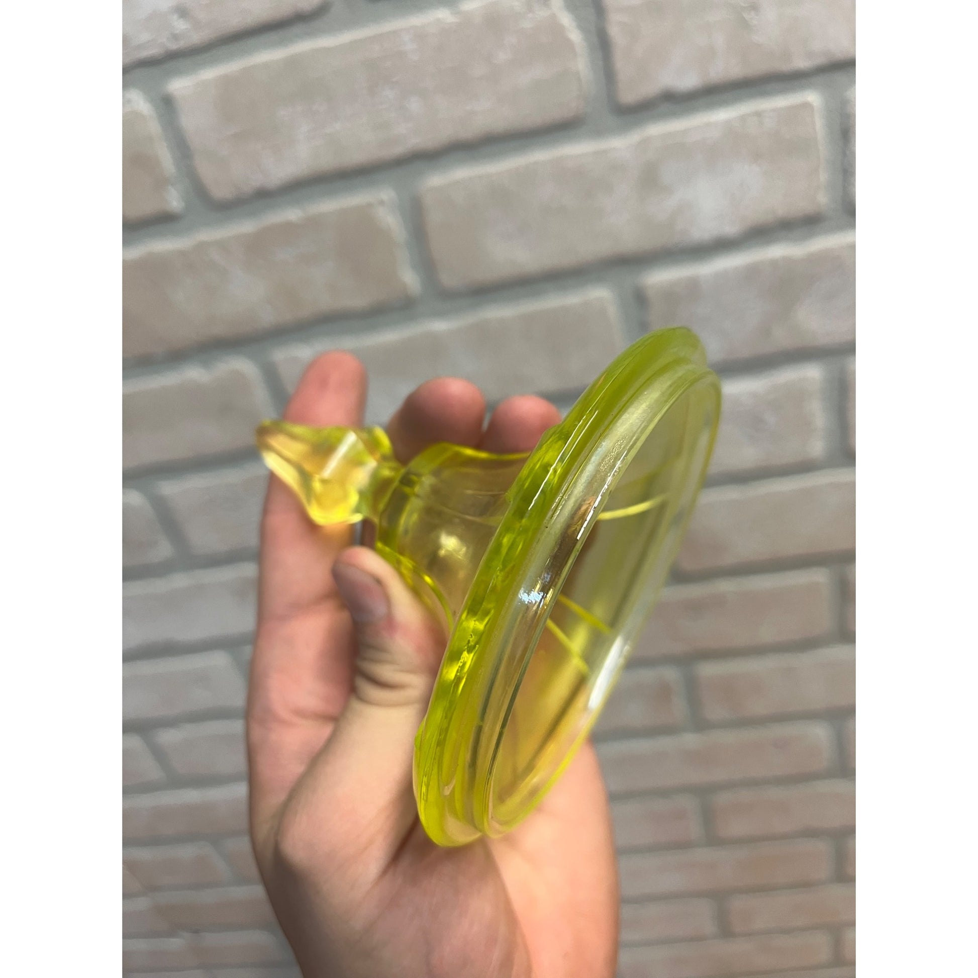 Vintage Fenton Uranium Stretch Glass Candy Dish Jar Replacement Lid