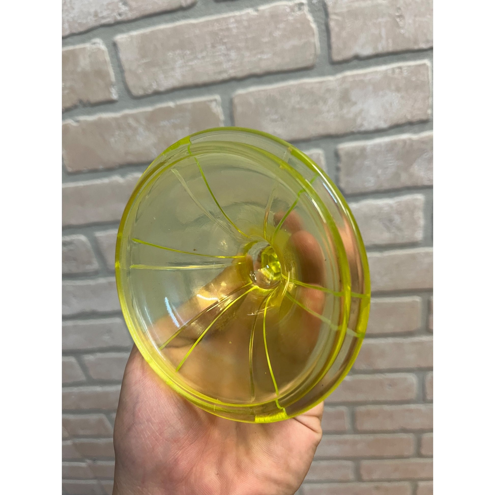 Vintage Fenton Uranium Stretch Glass Candy Dish Jar Replacement Lid