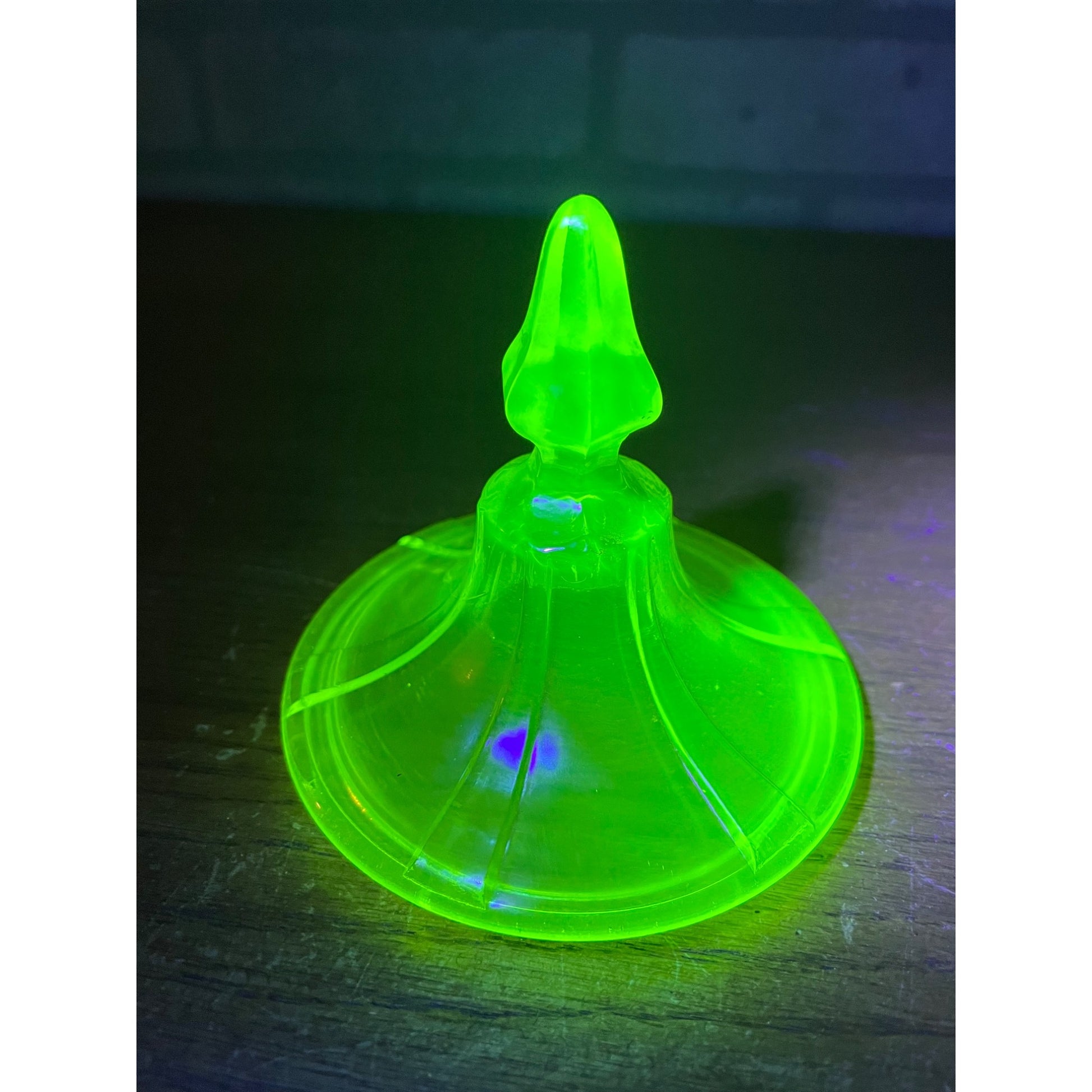 Vintage Fenton Uranium Stretch Glass Candy Dish Jar Replacement Lid