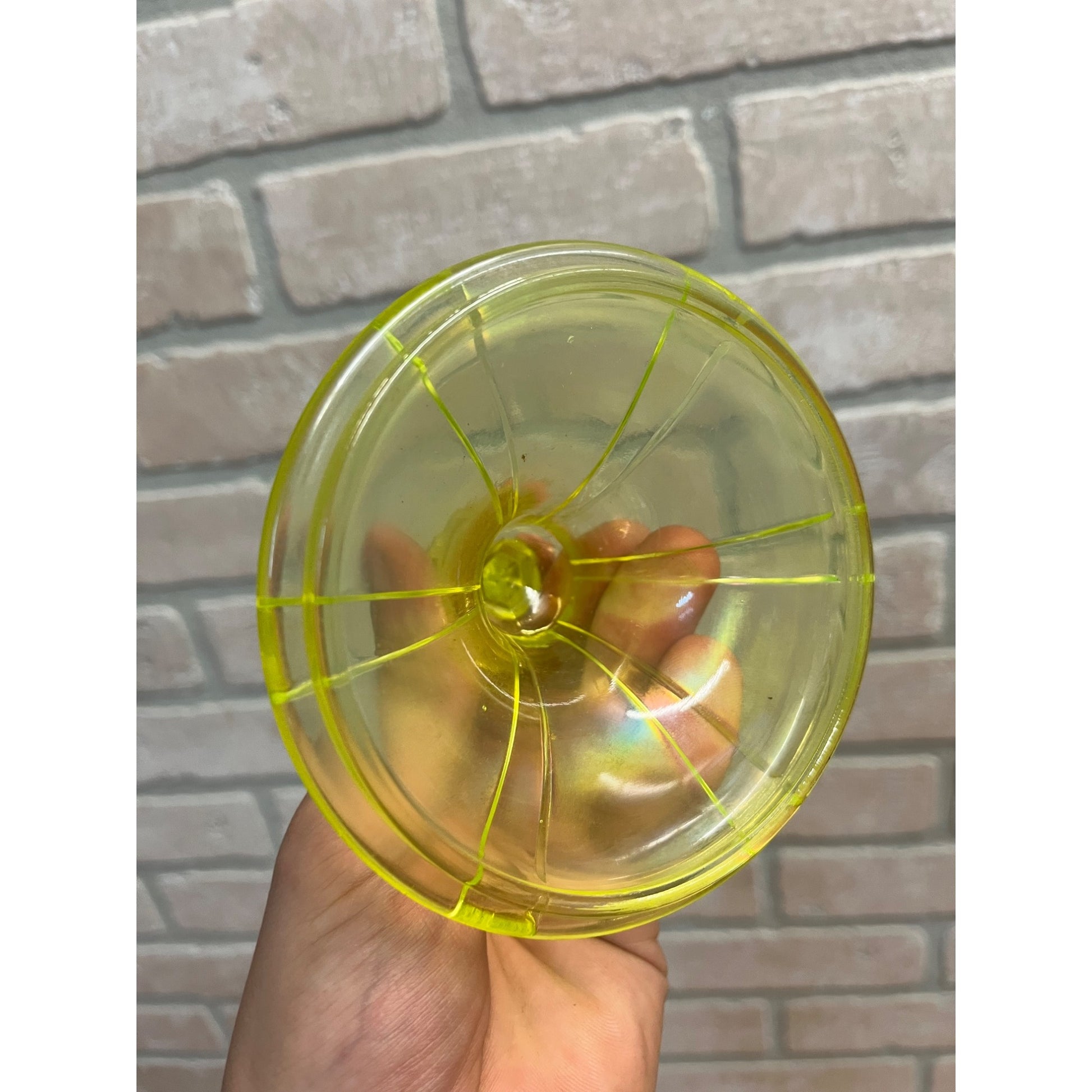 Vintage Fenton Uranium Stretch Glass Candy Dish Jar Replacement Lid