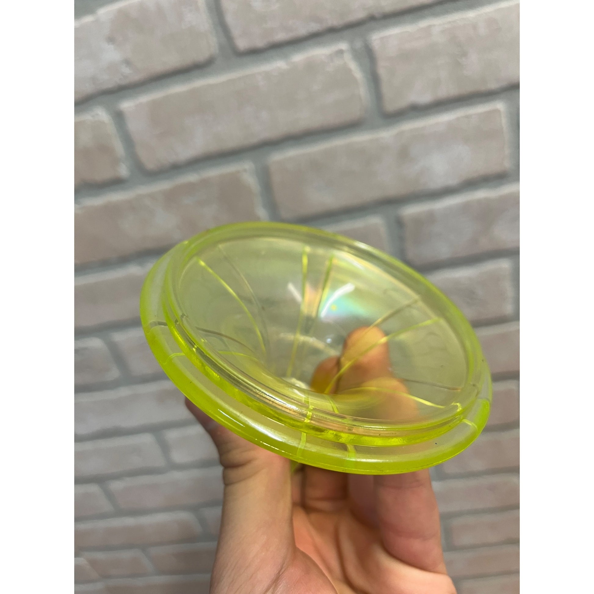 Vintage Fenton Uranium Stretch Glass Candy Dish Jar Replacement Lid