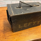 VIntage Ammunition Ammo Dry Box Metal Crate Box "Lefty" Black