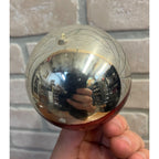 Vintage German Glass Christmas Ornament Red Silver Mica Moon Celestial Mercury Ball