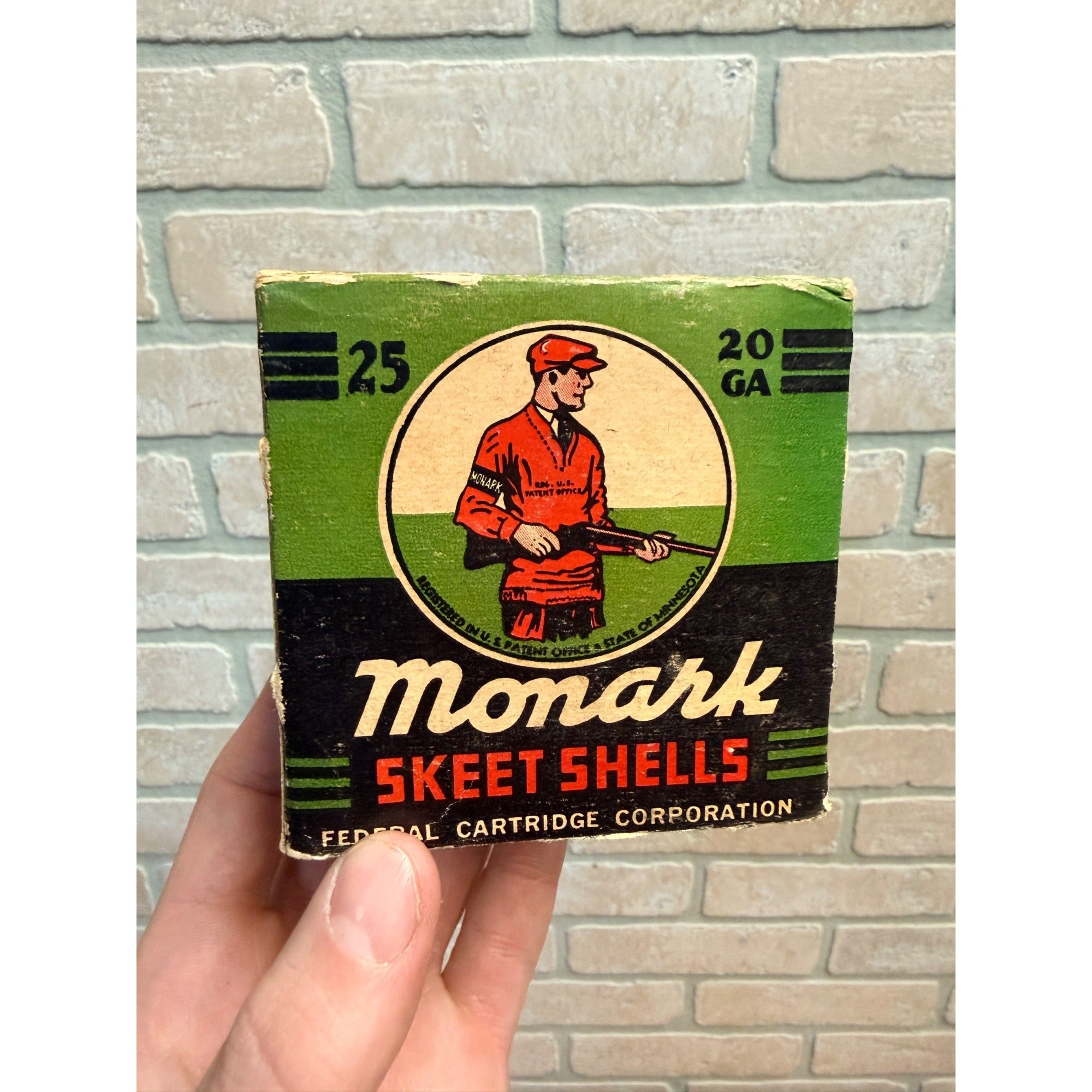 Vintage Federal Cartridge Co. Monark Skeet 20 Ga Shot Shell Box 1pc EMPTY