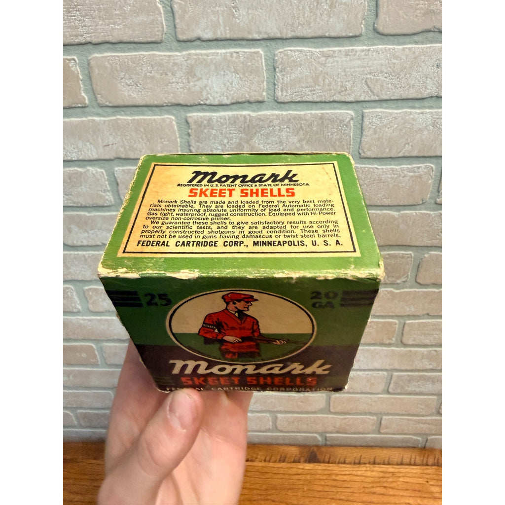 Vintage Federal Cartridge Co. Monark Skeet 20 Ga Shot Shell Box 1pc EMPTY