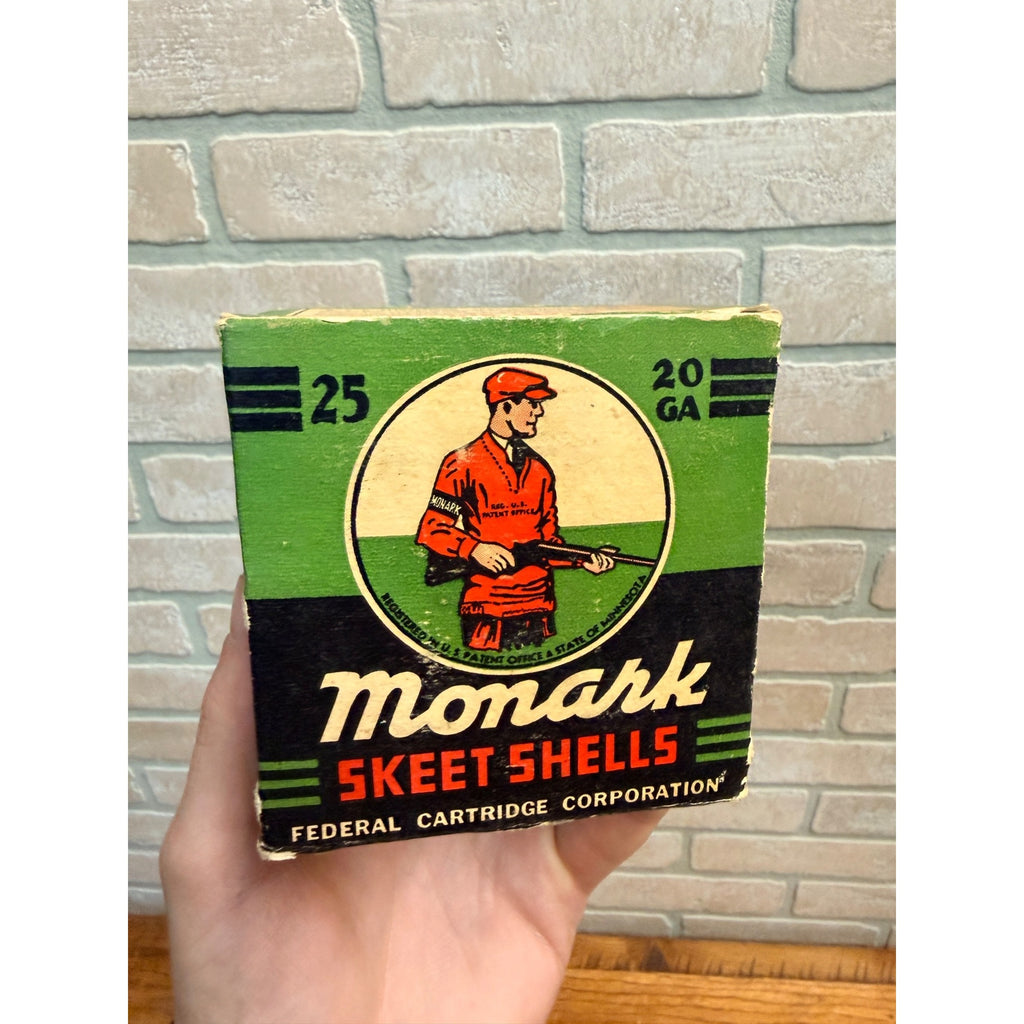 Vintage Federal Cartridge Co. Monark Skeet 20 Ga Shot Shell Box 1pc EMPTY