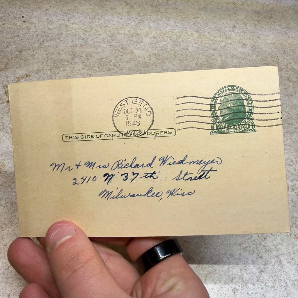 Postcard West Bend Wis Marriage Wedding Dance, Invitation Albinger Chesney