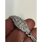 Vintage Art Deco Glycine Platinum Diamond Ladies Wristwatch 900 Platinum