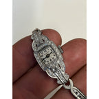 Vintage Art Deco Glycine Platinum Diamond Ladies Wristwatch 900 Platinum
