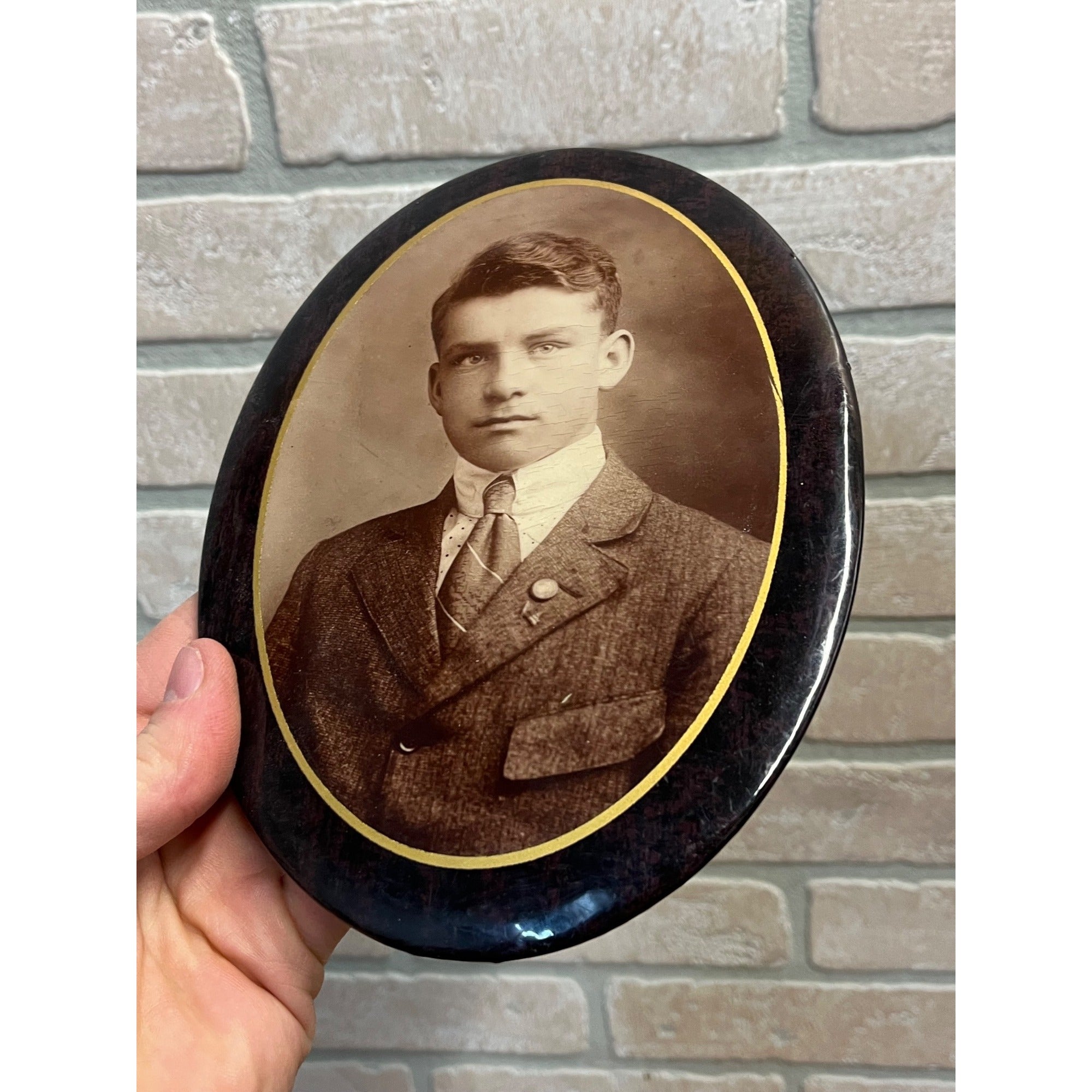 Antique Victorian Portrait Celluloid Button Photos  Huge Lot