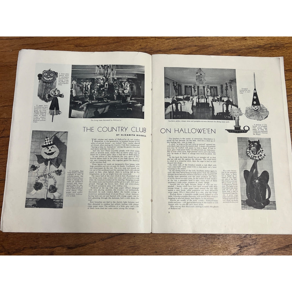 1930 Antique Vintage Halloween Dennison Parties Magazine
