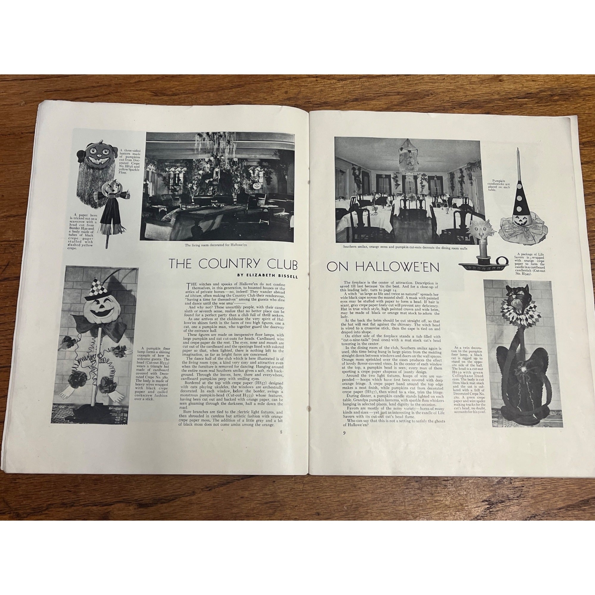 1930 Antique Vintage Halloween Dennison Parties Magazine