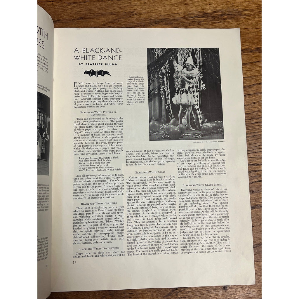 1930 Antique Vintage Halloween Dennison Parties Magazine