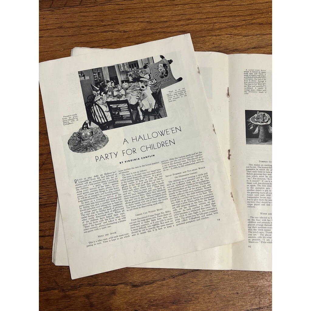 1930 Antique Vintage Halloween Dennison Parties Magazine