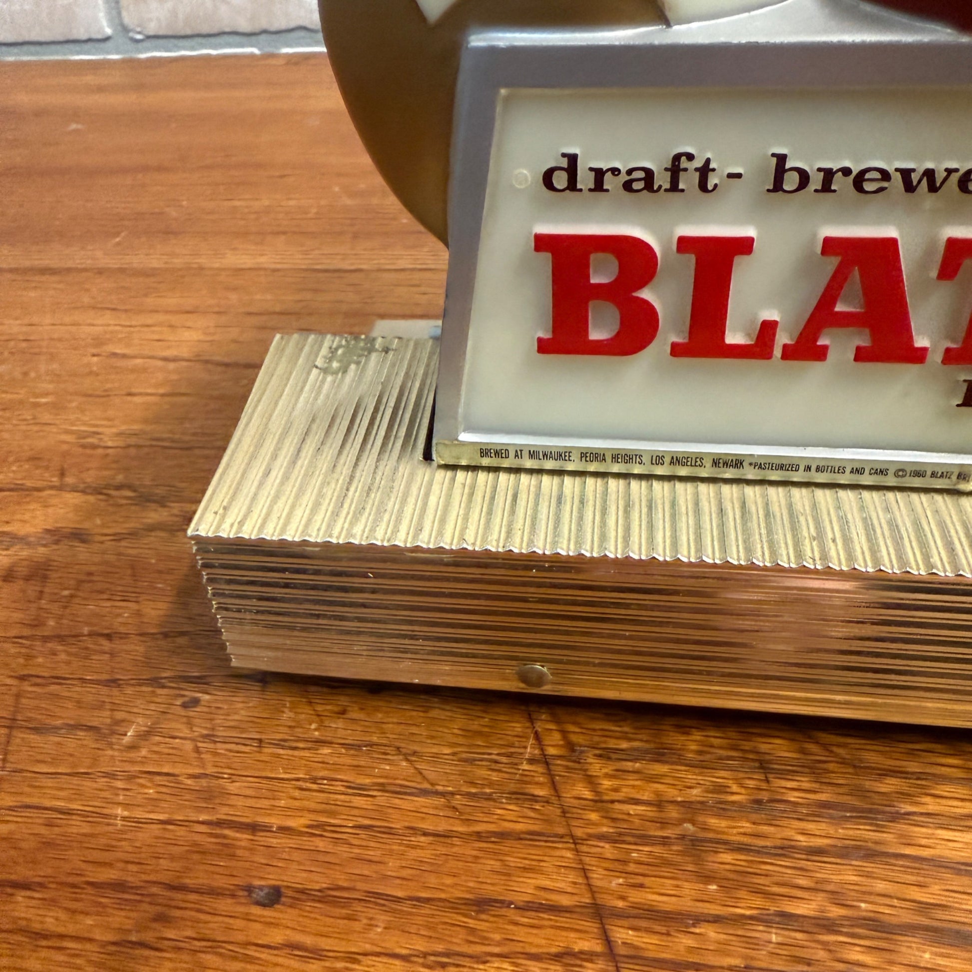 Vintage 1960s Blatz Beer Lighted Motion Clock Sign Nodder Plastic