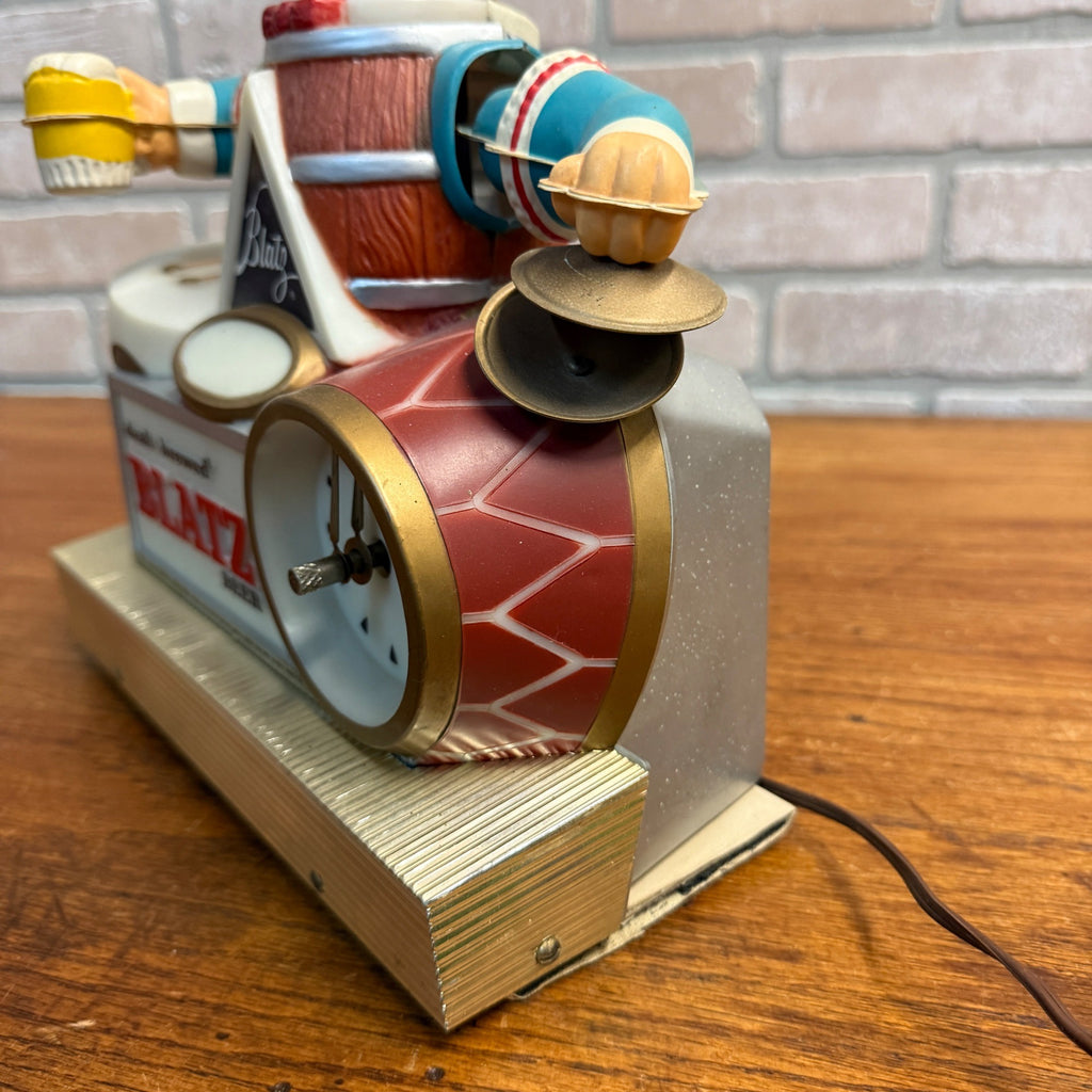 Vintage 1960s Blatz Beer Lighted Motion Clock Sign Nodder Plastic