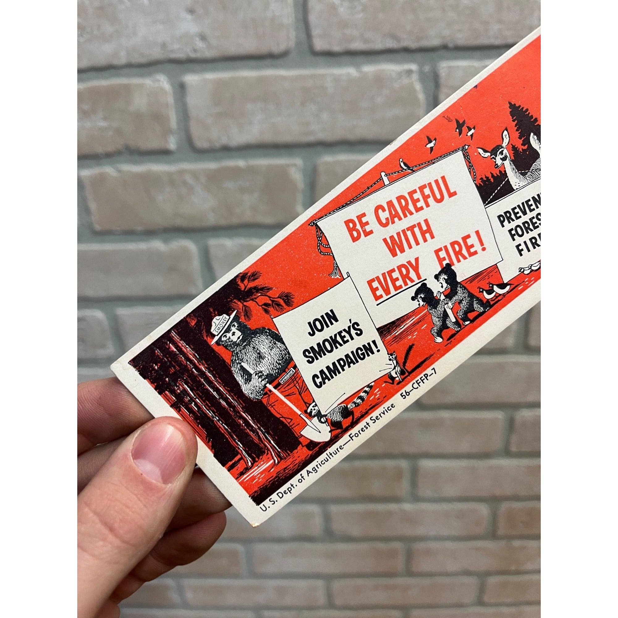 Vintage Smokey the Bear Join Smokeys Campaign Prevent Forest Fires Bookmark